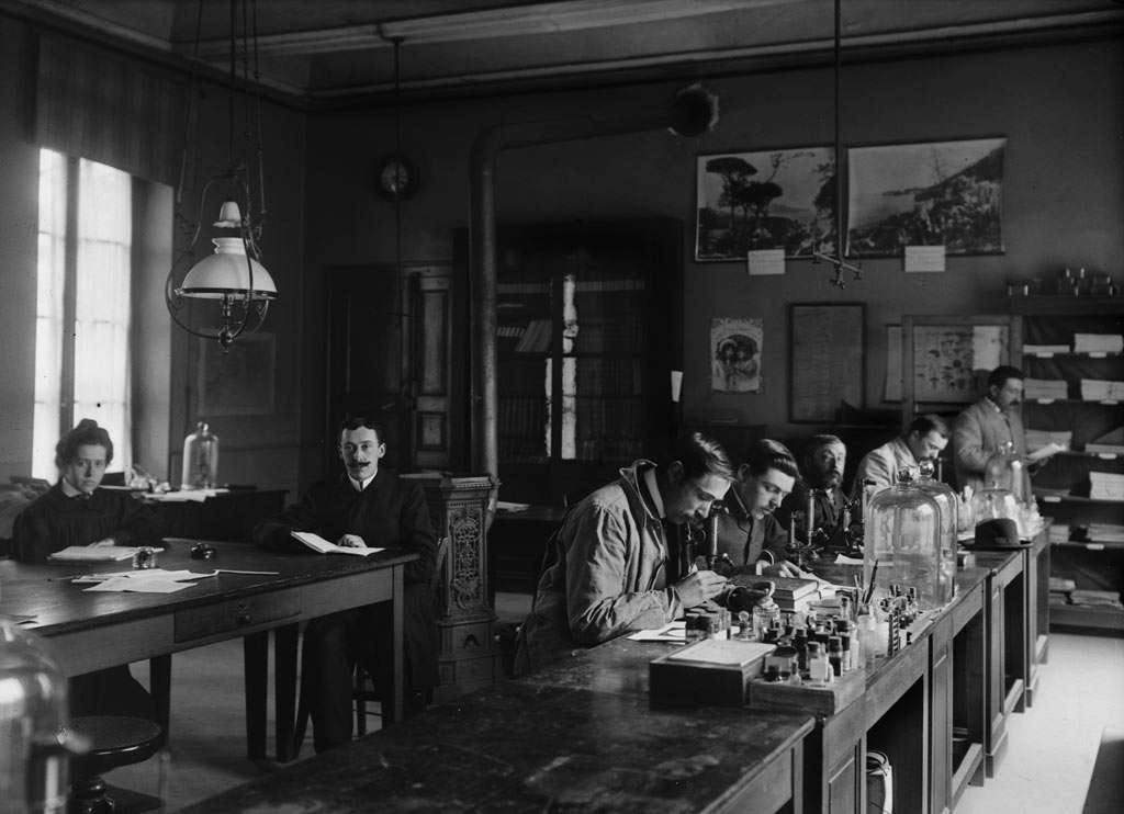 Laboratoire de recherche à l’institut de botanique, avril 1905 - ©BIU